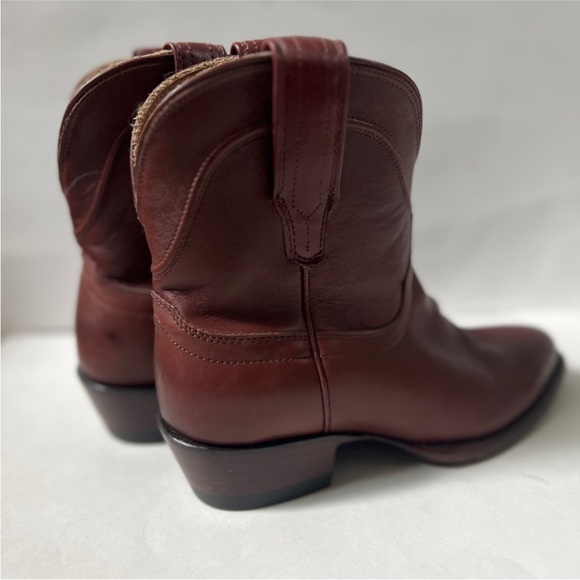 Tecovas “Penny” Genuine Leather Burgundy/Maroon Ankle Boot Cowgirl Western Paige - Picture 2 of 5